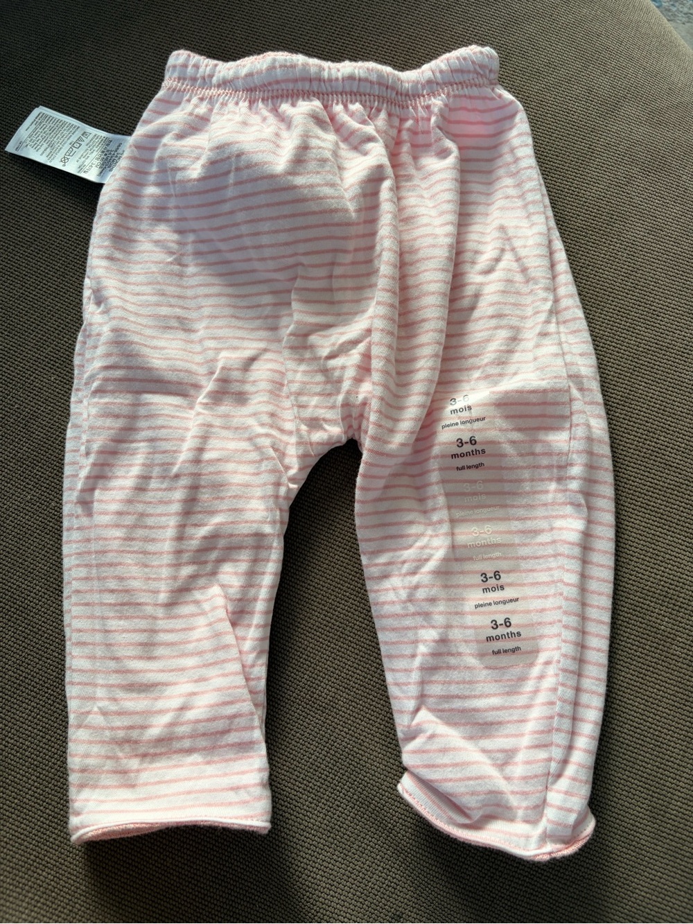 GAP Pink and White Striped Baby Pants